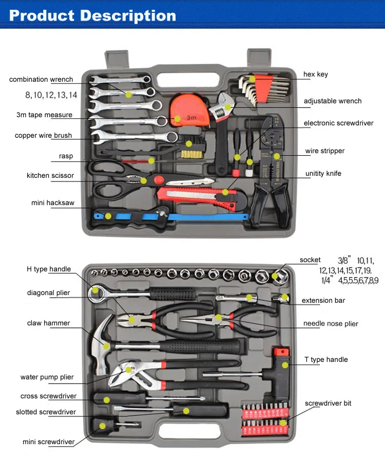 70 pcs 电气维护多用途手动工具套件