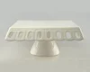 11.5 inch square ceramic cake plate stand chip and dip rest for cake holder pedestal