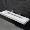 Artificial stone trough sink two faucets