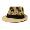 men's straw fedora hat outdoor sun protection palm leaf hats