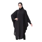 Black arabia women's prayer robes muslim scarf hijab abaya
