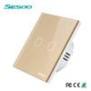 SESOO Smart home 2 Gang 1 Way EU/UK Standard Wall Light electrical sockets switchesTouch Switch