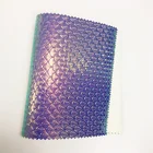 embossing metal holographic PU Leather with shell pattern for bags and shoes