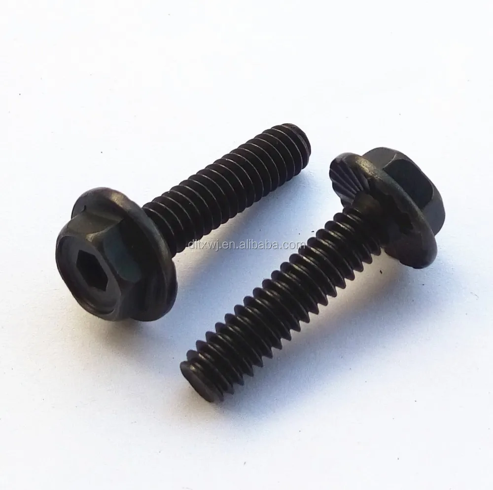 Black Zinc Plated Hex Flange Head Hex Socket Bolts, View hex socket