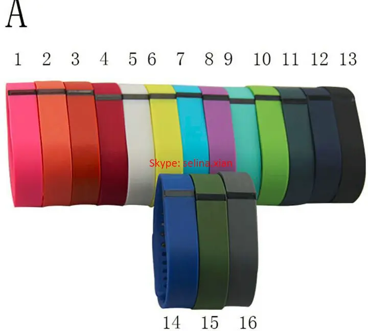 16 solid color available TPU+TPE material replacement large fitbit flex wireless band with factory price