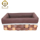 KINGWILLOW handicraft weaved fabric storage bins woodchip big basket