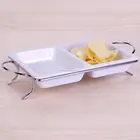 Bulk Buy From China, Wholesale China product Microwave Safe dish plate set with metal stand for party and buffet dinner