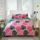 3D reactive printed 100% cotton bed sheet set with queen size 4pcs bedding