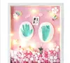 One-hundred-day full moon hand and foot print creative photo frame DIY pompon commemorative hand-foot-print baby gift frame