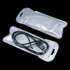 Clear White Plastic Zip Lock Resealable ZipLock Packing Pouches with Hanging Hole For Electronic Accessory