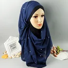 Modern design hot muslim scarf hijab whosale china pearl hijab islamic lace hijab