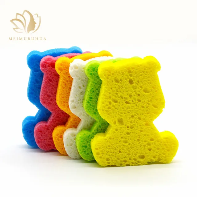 custom shape cartoon soft baby sponge bath puff