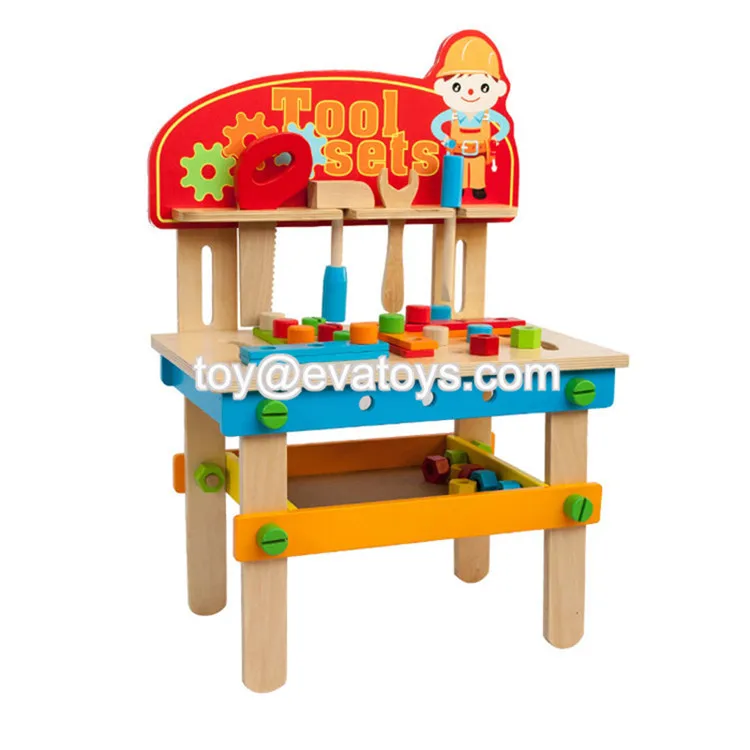 New Children Pretend Play Tool Kit Toys Wooden Kids Tool Bench