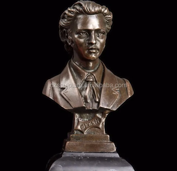 famous pianist chopin metal musician bust sculpture for hot sale