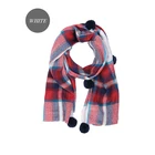 Thick Knitted Plaid Infinity Scarf Winter wear Warm Tartan Blanket Shawls with handmade knitting wool ball