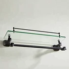 Luxury hotel use easy install multi purpose high quality towel glass shelf bathroom accessories zinc alloy towel rack