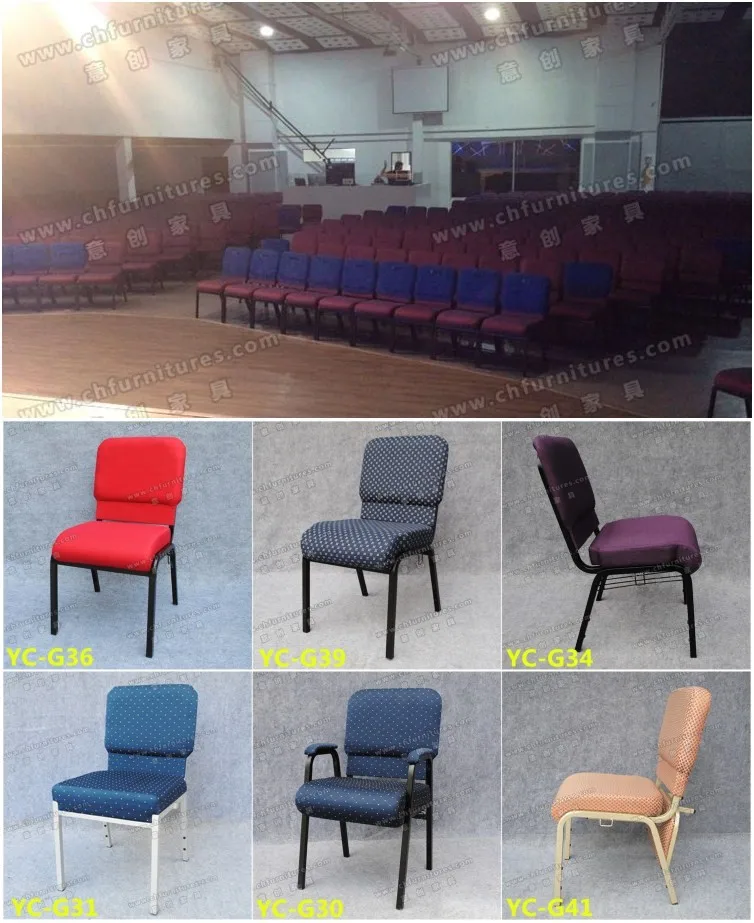 Factory Sale Used Stackable Church Chairs With Interlocking