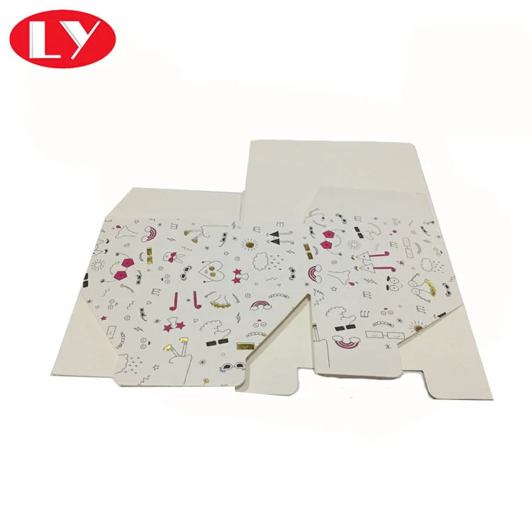 gold foil stamping logo paper cosmetic foldable packaging box