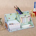 Foldable paper square Cube Box Sticky Memo block Notes pad with Pen Holder Sticky Flag
