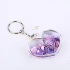 Wholesale High Quality Aqua Keychain Glitter Heart Liquid Keychains