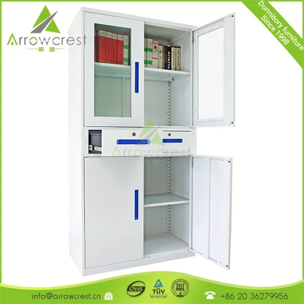 Glass door filing medical apothecary cabinet