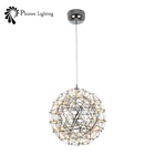 Modern fashion led stainless steel ball globe hotel lobby pendant lamp