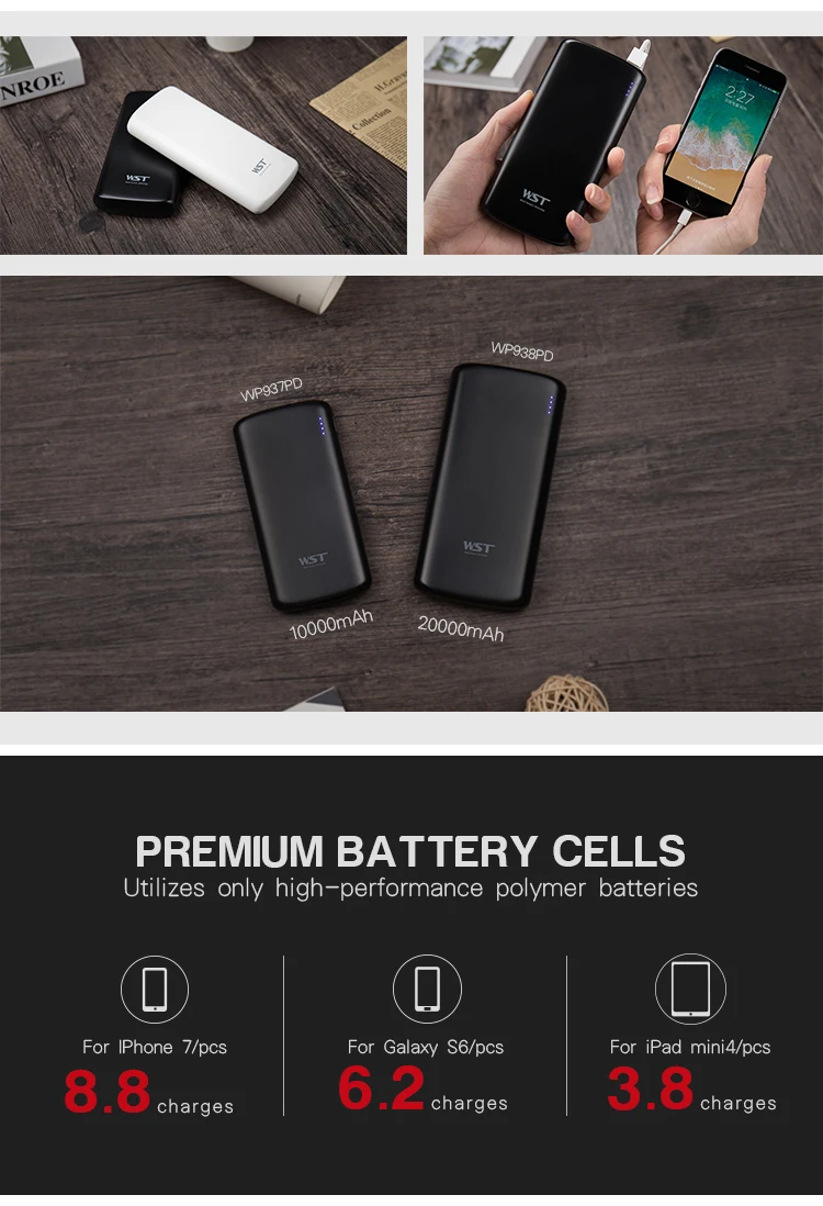 Shenzhen Factory wholesale design portable charger super capacitor 20000mah mobile USB pd power bank - ANKUX.COM