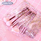 hot selling glitter makeup brush set with shining bag