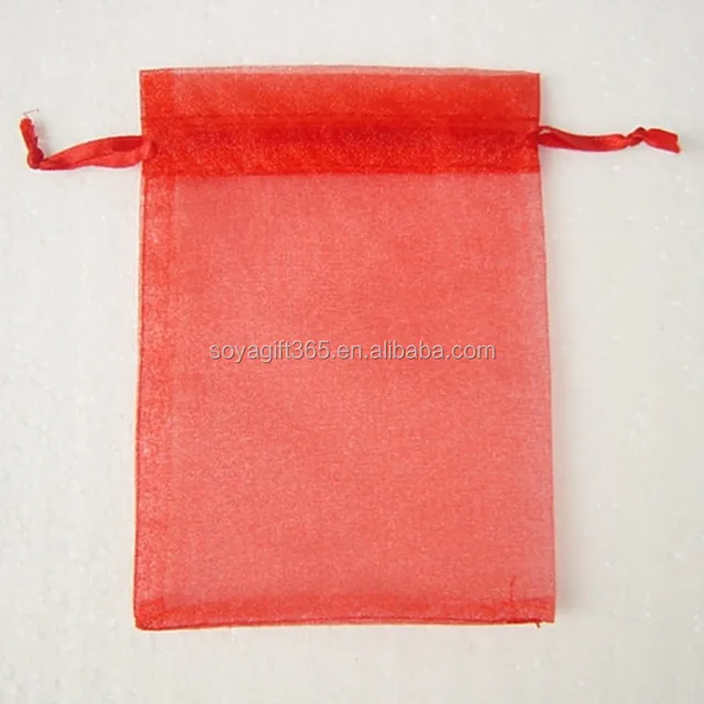 1000 pcs/lot red multi size organza gift bag jewelry pouch