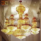 Modern Customized Luxury home decoration gold Large Pendant Lighting turkish india Crystal Chandelier for hotel