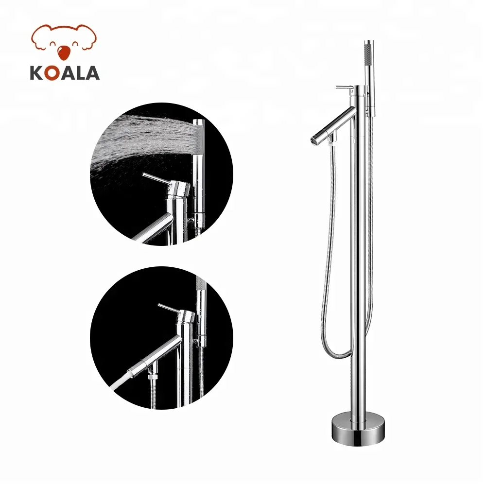 Gramar Upc Floor Standing Bath Shower Faucet With Tub Filler And