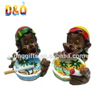 Hot sale jamaica decoration resin souvenir rasta ashtray