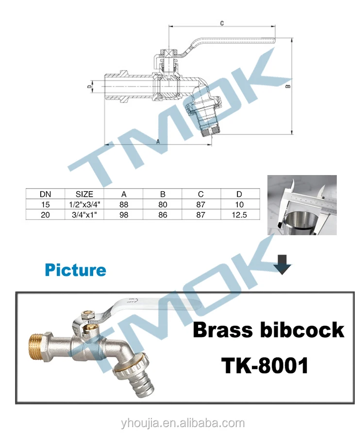 plastic double bibcock bathroom bathtub brass small bibcock taps with foeged and polishing threaded connection