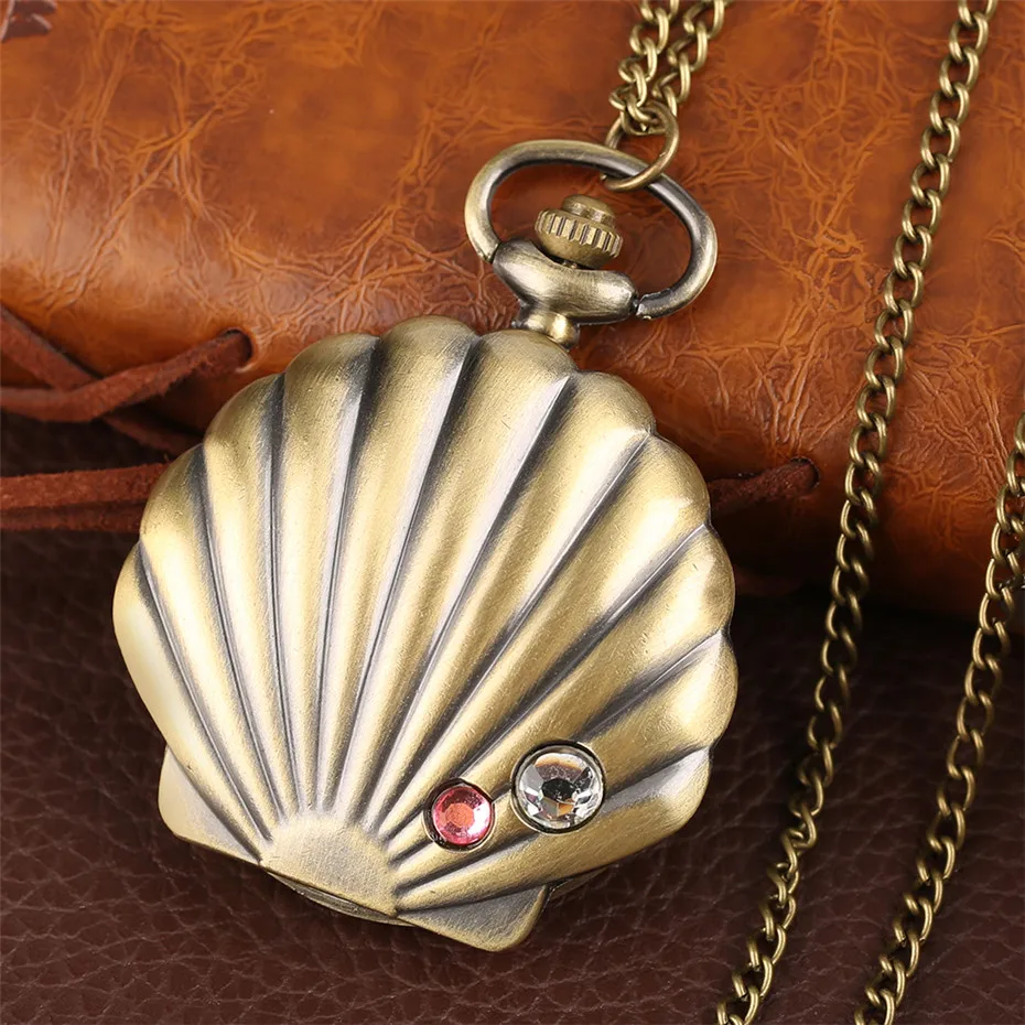 shell shape quartz pocket watch10