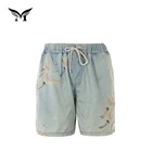 Factory direct oem printed summer denim jeans shorts pants for men casual