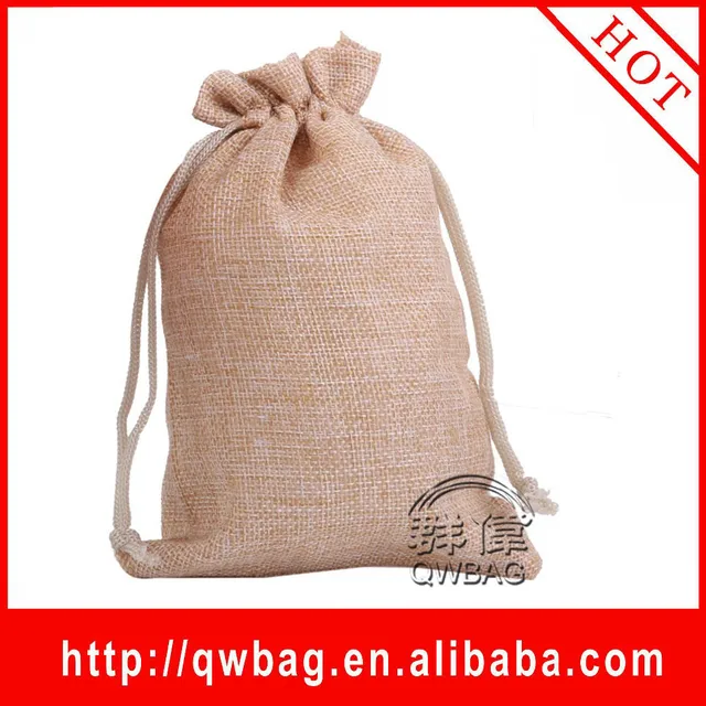 wholesale promotional reusable jute canvas cotton drawstring bag