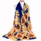 Fashion cotton women sunflower long Viscose pashmina scarf wholesale women voile scarves