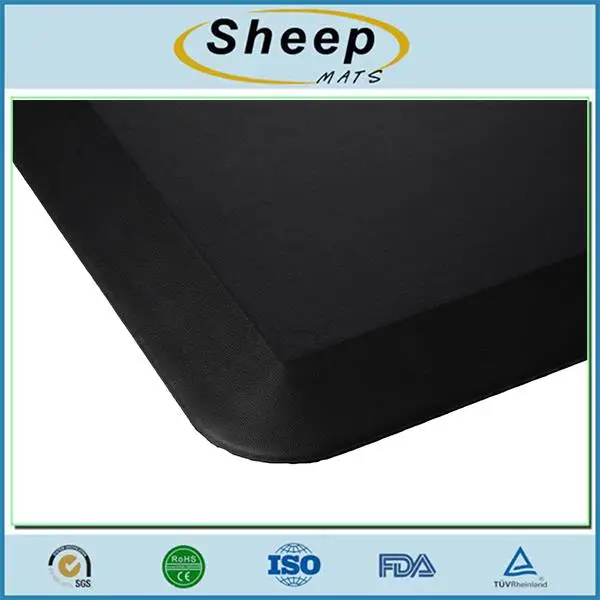 Waterproof durable anti fatigue anti slip leather kitchen floor mat