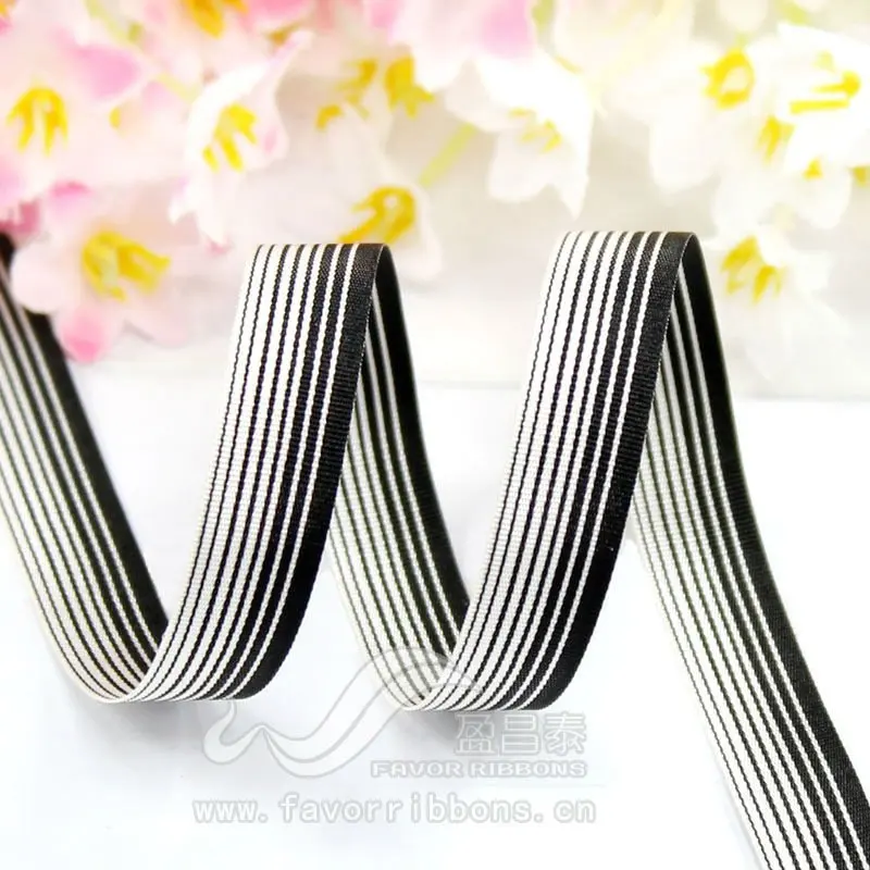 Black And White Striped Ribbon, View black and white striped ribbon, Favor Ribbons Product