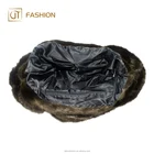Rabbit Fur New Design Jtfur Female High Quality Rex Rabbit Brown And Beige Fur Bags
