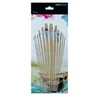 Best Selling White Bristle Flat Pig Hair Artist Paint Brush Set Bristle