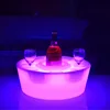 PE material waterproof Bar LED Light serving tray round for nightclub