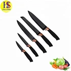 2018 Nonstick 5PCS Black and Copper Kitchen Knife Set