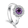 925 Sterling Silver Amethyst Zircon Rings Marriage Jewelry For Women Fashion Customizable color photo projection