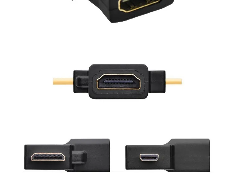 Wholesale 2 in 1 HDMI Female to Mini and micro HDMI Male Converter micro to mini hdmi output audio Adapter - ANKUX.COM