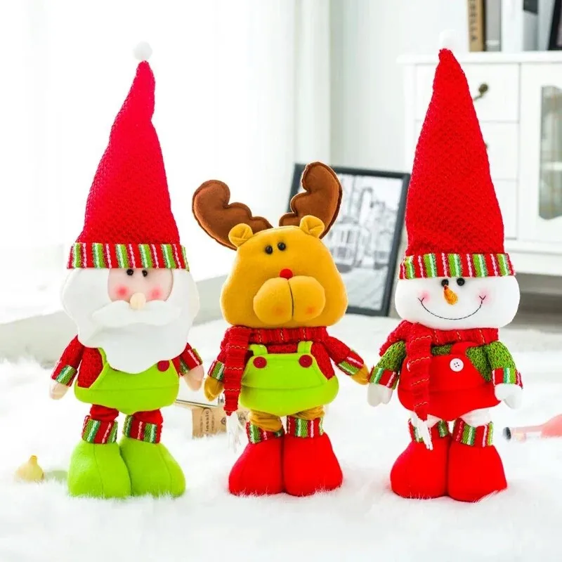 decoration santa claus toy dolls christmas extendable snowman