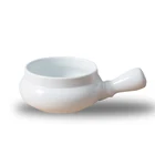 Eco-friendly Pot Soup Porcelain Oem 22 Oz Ceramic Chocolate Cheese Fondue Pot With Handle Soup Bowl Attached Iron Tray