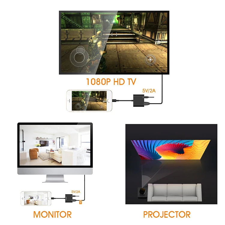 Phone To TV To Projector Digital Av Connector For Apple Jack Adapter For Apple Tv Av Adapter - ANKUX.COM