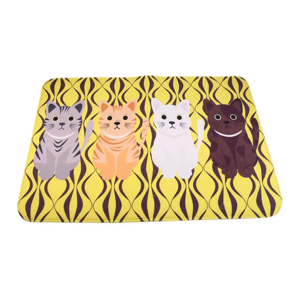 New hot Creative Kawaii Welcome Floor Mats Animal Cat Print Bathroom Kitchen Carpets House Doormats For Living Room Anti Slip