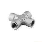 XE Tee metric male o-ring cross stainless steel 4-way cross coupling joint use in hydraulic hose
